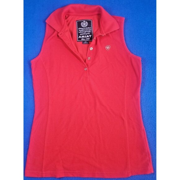 ARIAT Horse Riding Red Sleeveless Shirt Women's Size S/P - Picture 1 of 14